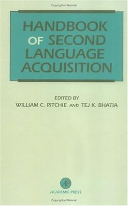 Handbook of Second Language Acquisition - Scanned Pdf with Ocr